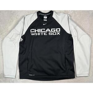 Chicago White Sox Nike Mens Large Crewneck Sweatshirt Dri-Fit Center Swoosh MLB